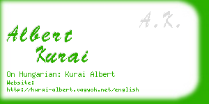 albert kurai business card